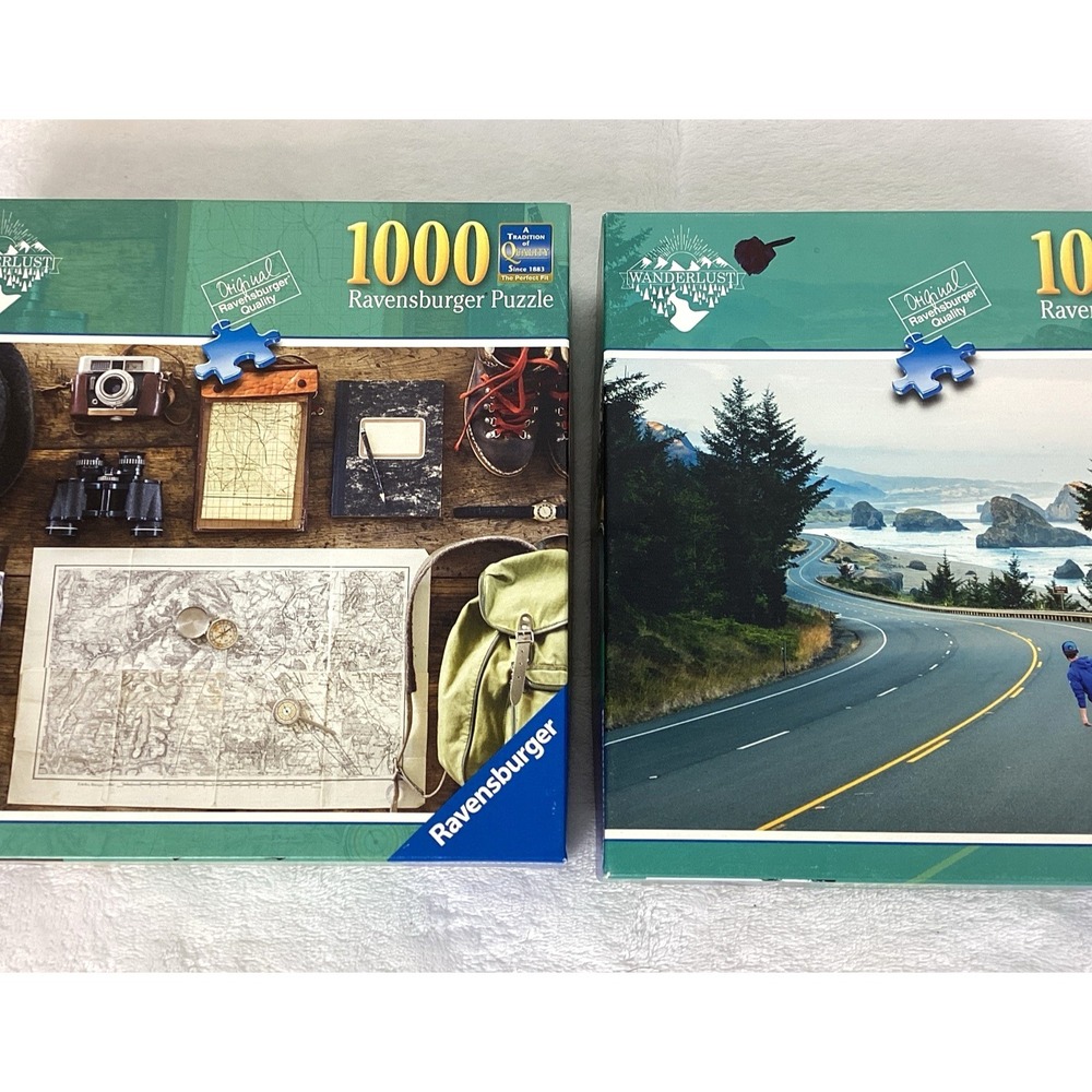 Ravensburger Wanderlust 1000 Piece Puzzles OR Coast Skate, Packing Up Two EUC
